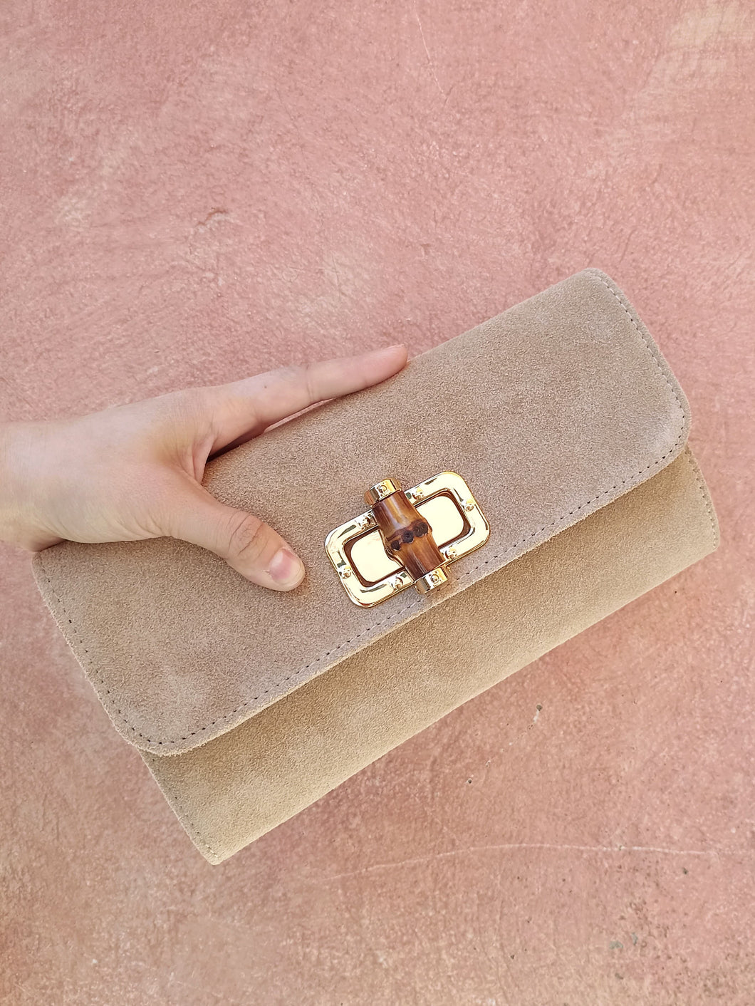 Borsa Bambù camoscio grande